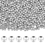 Chuyau 500pcs 2.5mm Silver Filled Spacer Beads for Jewelry Making Seamless Smooth Metal Brass Beads for DIY Bracelets Necklace E