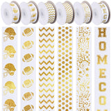 Juinte 60 Yard Glitter Gold Homecoming Mum Ribbon, 7/8 Wide Football Satin Ribbon Roll for Gift Wrapping Homecoming Mum Supplie