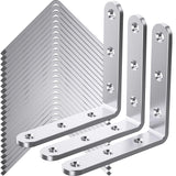 25Pcs Stainless Steel Angle Brackets, 4 x 4Heavy Duty Corner Brackets, Metal Corner Braces for Wood, 3MM 90 Degree Joint H