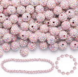 150 Pcs Pink AB Rhinestone Beads for Jewelry Making, Sparkle Crystal Clay Christmas for Bracelet Baseball Necklace Earring Craft