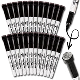 KleenSlate Dry Erase Marker with Eraser, Black, Pack of 24 - 1281861