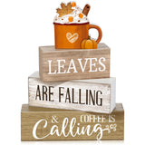 Lineshading 4 Pcs Fall Decorations for Home Thanksgiving Tiered Tray Decor Fall Tabletop Decor Thanksgiving Centerpiece Rustic W