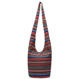 Women Shoulder Handbags Fashion canvas Hippie Crossbody Bags Bohemian Animal Prints Hobo Bags (Black-White)