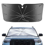 Portable Ford Explorer 2020-2024 2025 Windshield Sunshade Umbrella with Bag, 2 in1 Ice Crystal Durable Compact Shade Umbrella UP