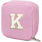 KOTORA Personalized Makeup Bag for Women - Monogram Cosmetic Bag Travel Toiletry Bag Brush Holder Birthday Gifts for Women Her W
