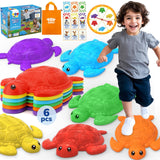 TOY Life 6 Pcs Turtle Balance Stepping Stone for Kids, Indoor Outside Toys for Kids Ages 4-8, Toddler Outdoor Toys, Stepping Sto