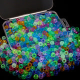 XIANNVXI Glow in The Dark Pony Beads 500Pcs 9mm Glow Pony Beads Bulk for Crafts Friendship Bracelets Necklace Glow Hair Kandi Be