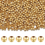 Chuyau 500pcs 2.5mm 18k Gold Filled Spacer Beads for Jewelry Making Seamless Smooth Metal Brass Beads for DIY Bracelets Necklace