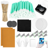 320 PCS Card Cleaning Kit, Card Flattening Kit for TCG Collectors,Trading Card Flattening Tool Accessory Kit with 40X Magnifying