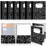 Kisston 12 Pcs Composition Notebook File Folders with Pockets, Black