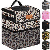 ELONGRIVER Car Trash Can Bin for Back Seat, Leak Proof, Cute Car Trash Bag Hanging, Vehicle Trash Can for SUV Truck Van, Leopard