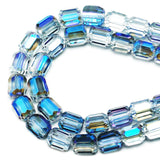 DIQIO 8x9mm Sparkle Barrel Faceted Crystal Beads (77-82pcs, Trans-Blue)