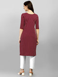 Wedani Women Crepe Printed Kurti (Krt481) (Small Maroon),Maroon,S,Crepe,Straight,Kurti, kurta
