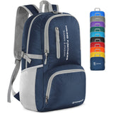 ZOMAKE Lightweight Packable Backpack, 35L Light Foldable Hiking Backpacks Water Resistant Collapsible Daypack for Travel(Navy Bl