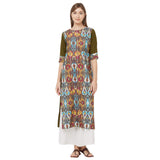 Gosriki Womens Mehandi Crepe Straight Calf Length Ethnic Printed Kurti(Krish-64989-S_Mehandi) Green,Green,,B07XF19JT8
