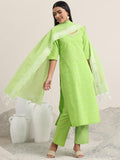 Libas Women'S Cotton Blend Kurta Set (400389_Green