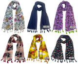 Fusfus WomenS Printed Chiffon Scarves And Stoles, Free Size(Multicolour, Fs966) Pack Of 6 (Multicolor4)