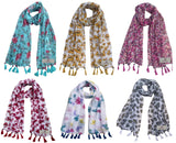 Fusfus WomenS Printed Chiffon Scarves And Stoles, Free Size(Multicolour, Fs2094) Pack Of 6(Multicolor2)