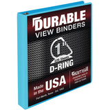 Samsill Durable 1 Inch Binder, Made in The USA, D Ring Binder, Customizable Clear View Cover, Sky Blue, Holds 225 Pages