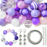 DanLingJewelry 50Pcs Purple Acrylic Round Beads, 19-20mm, Jewelry Making