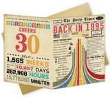 Missonemi Jumbo 30th Birthday Card Gifts for Daughter Son, Unique 30th Birthday Decorations for Women Men, Large 30 Years Old Bd