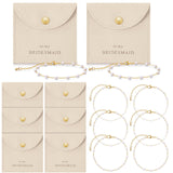 Quelay 16 Pcs Jewelry Bridesmaid Gift Pearl Bracelet Microfiber Jewelry Bag Pouch Set of 8 for Wedding Bridal Party Favor(Cream-
