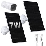Zivif 7W Solar Panel Compatible with Eufycam 2C/2C Pro/2/2 Pro/E20/E40/E, Solar Charger with USB-C Port, with Micro USB Connecto
