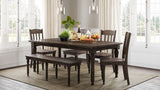 Jofran Madison County Reclaimed Solid Wood Rustic 78 Extension Farmhouse Dining Table, Barnwood Brown