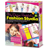 4M: KidzMaker: My Design Portfolio Fashion Studio - Design & Draw Outfits, Mix & Max Pattern Rubbing Plates, Travel Case, Arts &
