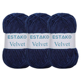 Estako Velvet (3- Skeins Pack) Chenille Blanket amigurumi Yarn for Crocheting and Knitting Super Bulky 3x100 gr (3x132 yds) (121