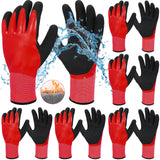 Mepase 6 Pairs Waterproof Insulated Winter Work Gloves for Men, Latex Coated Cold Weather Thermal Gloves for Freezer Work, Shove