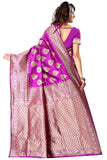 Sugathari Womens Banarasi Saree Pure Kanjivaram Silk Saree Soft New Ladies 2023 Design Wear Pattu Sarees Latest Cotton Party Sari Collections With Blouse Piece For Wedding Sadi (Sam Pari-24 Rani)