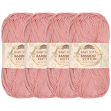 JubileeYarn Baby Soft Bamboo Cotton Yarn - 50g/Skein - Dreamy Blush - 4 Skeins