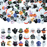 HADDIY Halloween Resin Charms for Crafts,100 Pcs Flatback Slime Charm Beads Miniature Ornaments for Halloween Embellishments Scr