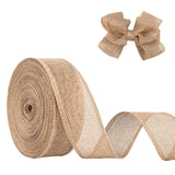 JaoZuyard Burlap Ribbon 1-1/2 inch X 20 Yard Natural Linen Woven Ribbon DIY Handmade Wired Edging Production Wreath Holiday Deco