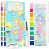 ROOCHKD Watercolor Painting Coloring Books Pocket Watercolor Paint Bookmarks, Mess Free Paint with Water Set, Travel Class Activ