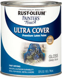 Rust-Oleum 224428T Brush 224428 Painters Touch Latex Paint, Quart, Gloss Deep Blue, 1 (Pack of 1)