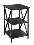 Convenience Concepts Tucson End Table with Shelves, Black/Black