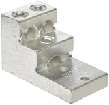 Burndy K21A36U2 Universal Terminal, Three: 2 Str. 600 kcmil Aluminum or Copper Wire Range, 3/8 Stud Hole, 2.50 Width, 4.91