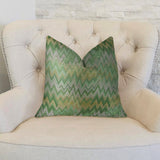 Plutus Brands Plutus Peek Leaf Handmade Throw Pillow, 20 X 20, Green/Citrine/Taupe