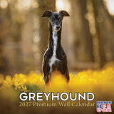 Greyhound Calendar 2027 - 16 Month Dog Wall Calendar, Monthly Planner, Large Writing Blocks, Thick No Bleed Paper, Made in USA,