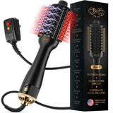 Blowout Brush Hair Dryer, 4-in-1 Blow Drying Brush, Authomatic Dual Voltage, Ionic Hair Straightener w/No Heat Damage, Light 1.3
