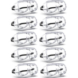 EinKau 10 Pcs Anti-Fog Indirectly Vented Lab Safety Goggles Over Glasses,Clear Chemistry Splash Proof Science Goggles Wide-Visio