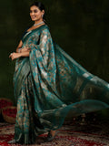 Libas Women'S Silk Blend Saree (16138_Blue)