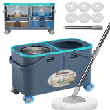 Wodemom EasyRinse Mop Bucket Gen 2, Clean/Dirty Water Separation,Grey/Blue