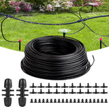 letesult 100FT 1/4 Inch Drip Irrigation Tubing, Distribution Hose Tube Kit Includes 2pcs 6-Way Connectors & 20pcs 1/4 Tee Splitt