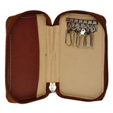 Xsource Leather Key Holder Pouch And Wallet With Zip Closure For Extra Safety,Slim Compact Key Holder With Secure Key Pouch Lock