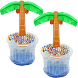 Zcaukya Set of 2 Inflatable 60 Blow Up Palm Tree Cooler for Tropical Hawaiian Party Supplies Pool Party Decorations