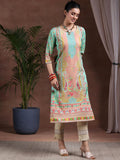 Libas Women'S Crepe Printed Straight Kurta (29267 Green Green L