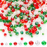 Kigeli 1350 Pcs Christmas Crystal Beads for Jewelry Making AB Bulk Faceted Glass Gemstone Beads for Christmas DIY Necklace Brace